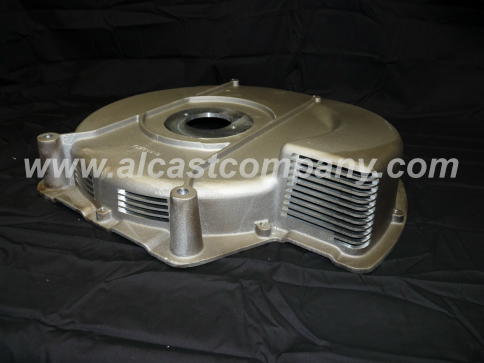 large machined aluminum air set, or no bake sand blower housing casting